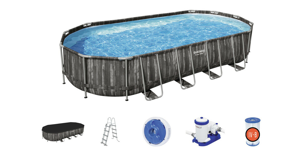 équipements de la power steel aspect bois par bestway
