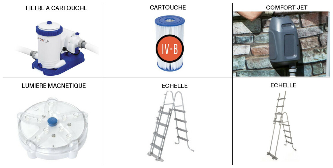 équipements de la piscine hors sol bestway power steel pierre
