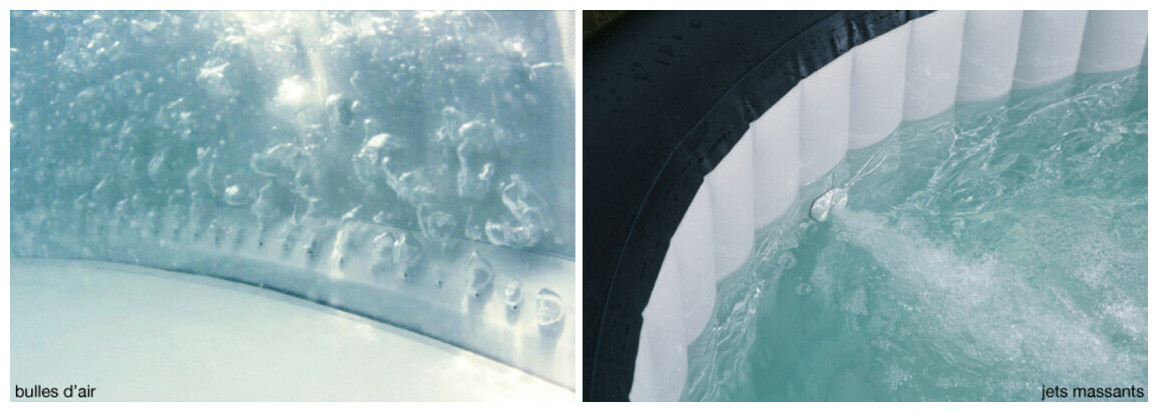 bulles et jets massants du spa octogonale carbone
