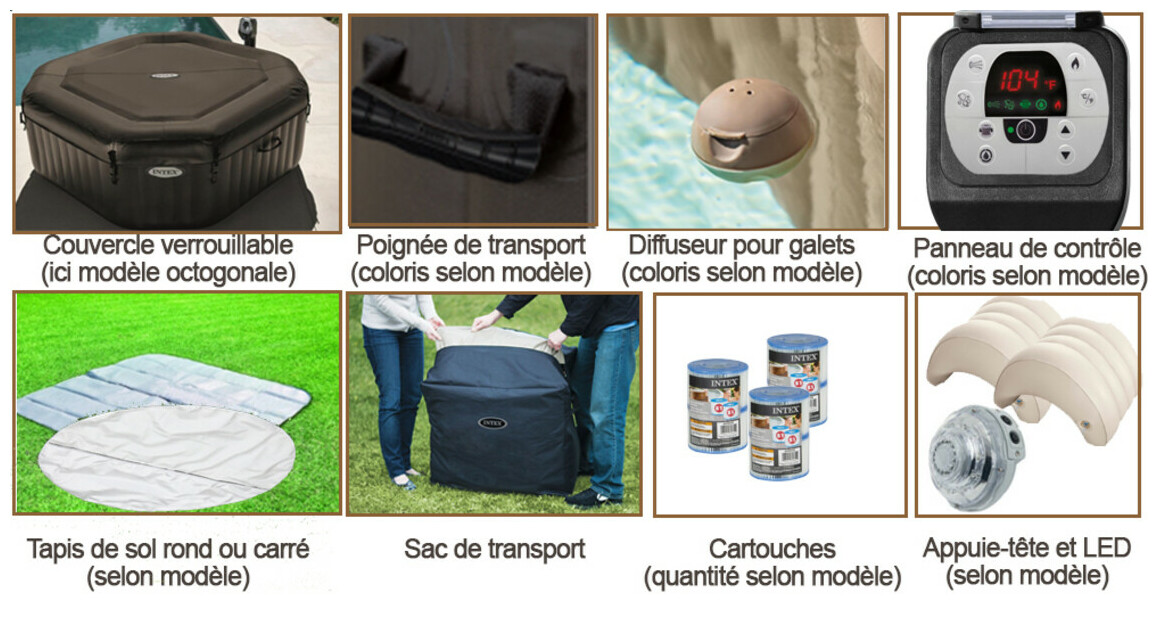 équipement des pure spa intex gonflable