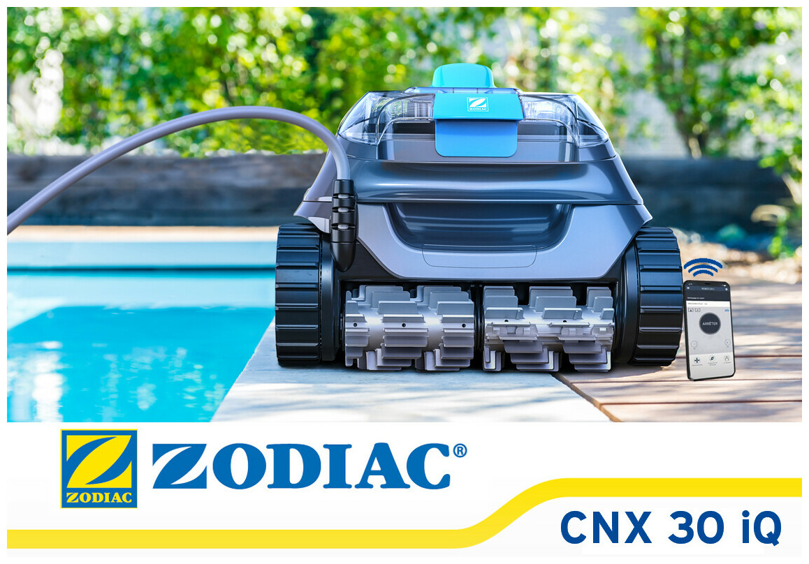 robot électrique nettoyeur de piscine cnx30 iq wifi zodiac en situation