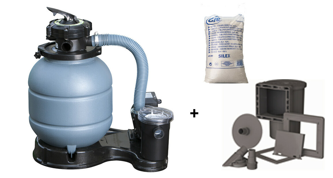 filtration de la piscine hors sol en acier aspect graphite gre