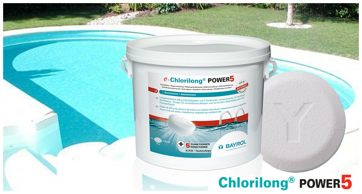 galet de chlore Bayrol Chlorilong power 5 en situation