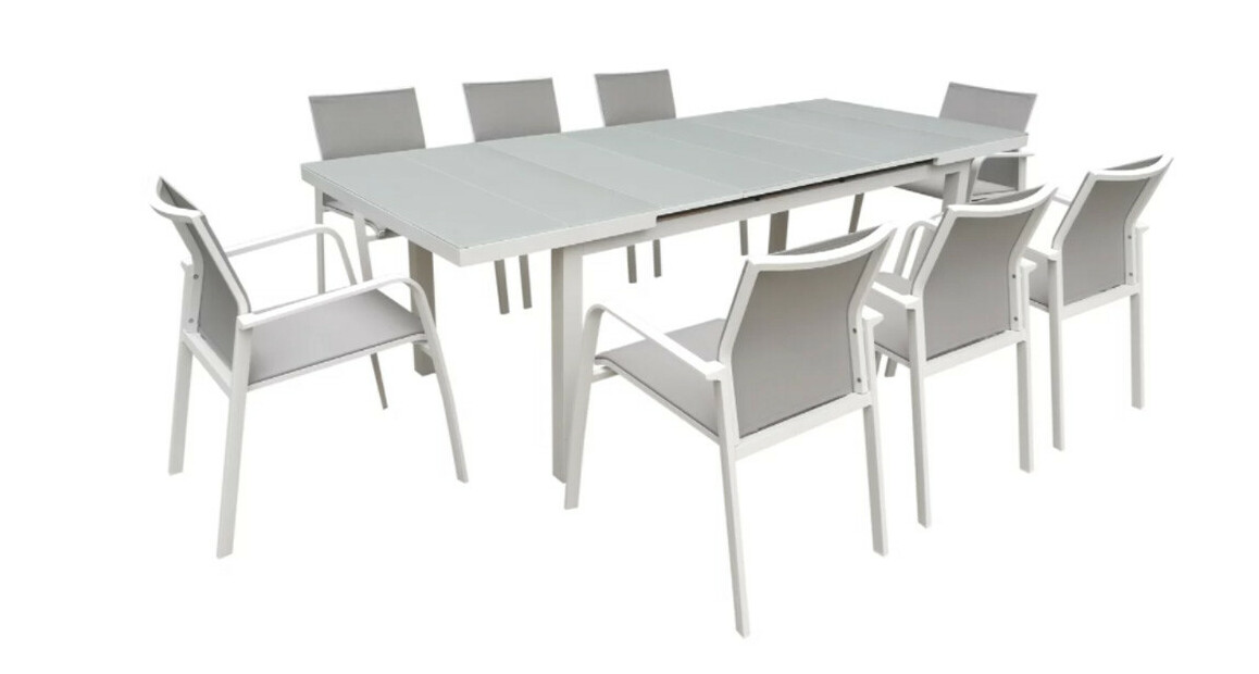 table extensible en aluminium nice coloris blanc