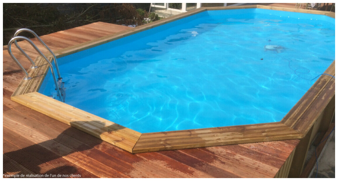 piscine bois woodfirst original octogonale allongée 735x410x138
