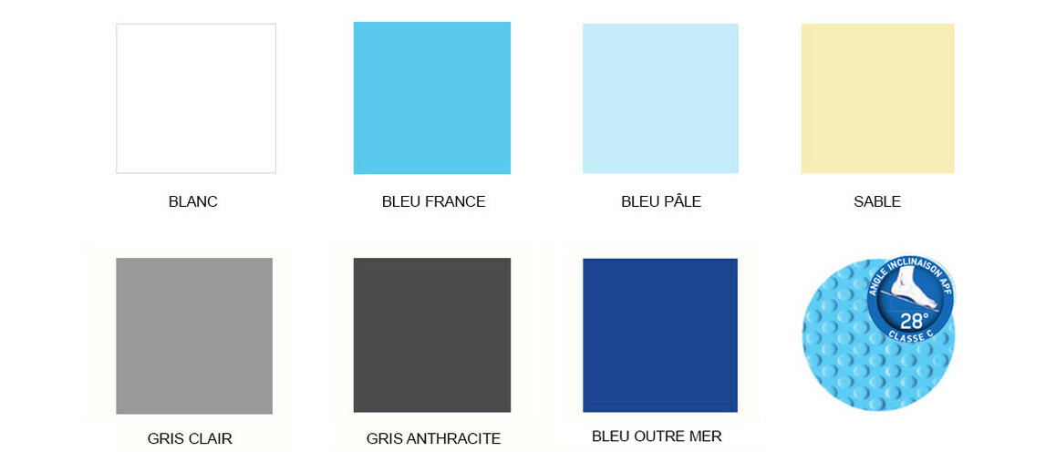 coloris des liners anti dérapant apf