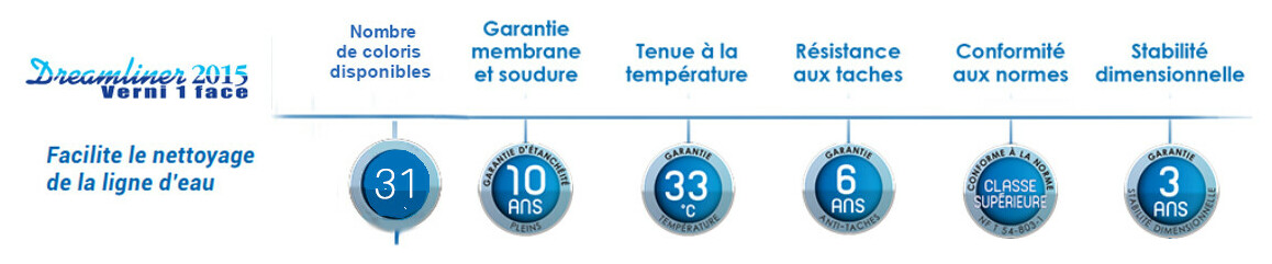 pictogramme liner sur mesure pour piscines APF dreamliner 2015