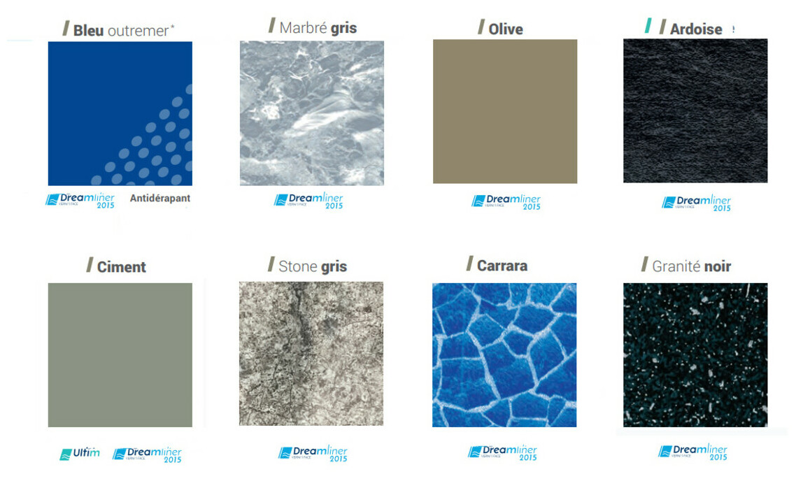 coloris naturel du liner sur mesure pour piscines annonay