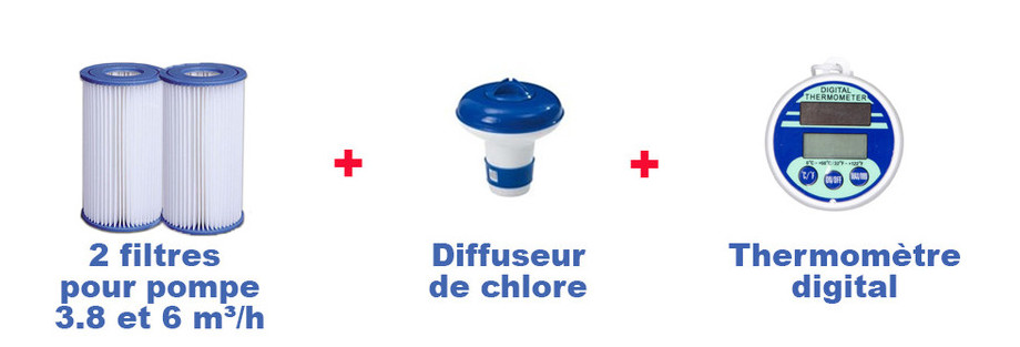 accessoires offert avec la piscine tubulaire Jilong540X120cm