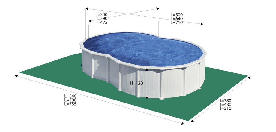 Piscine En Kit Gré Acier Montage Rapide Forme En Huit Piscine