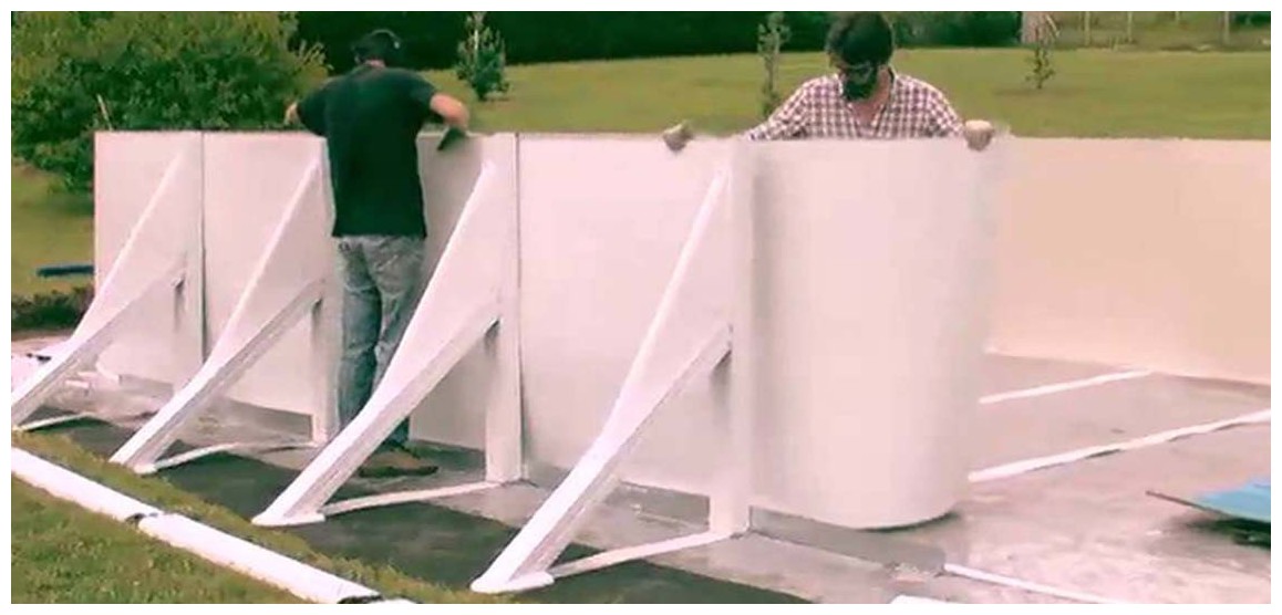 installation de la piscine hors sol gré fidji