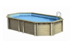 piscine bois octogonale allongée woodfrist