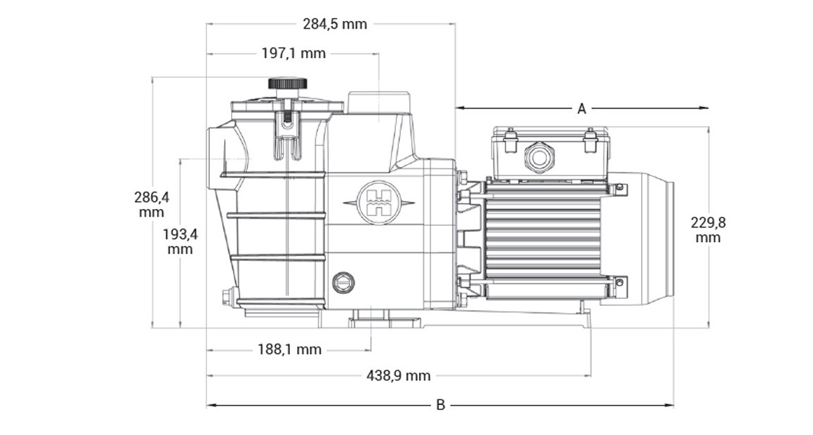 dimensions de la pompe de filteration maxflo hayward
