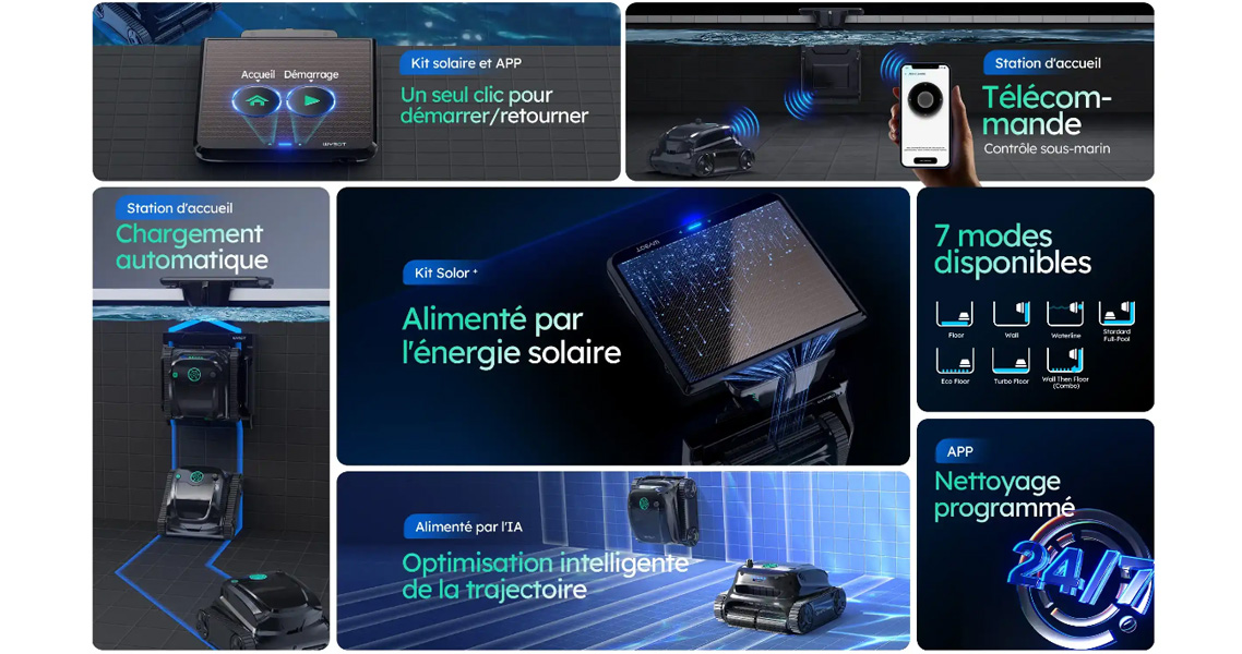 Robot piscine sans fil S2 Solar Vision