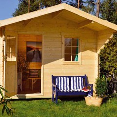 Abri en bois brut - Honey - Porte simple - 7,17 m² - 28 mm