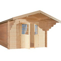 Abri en bois brut - Nicaragua - porte double - 8,47 m² - 44 mm