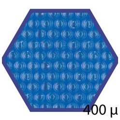 Bache été 400 microns pour piscine bois original hexa 412 x 412