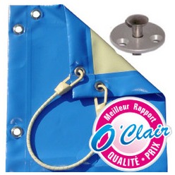 Bâche Nara Safe pitons douille collerette pour dallage bois