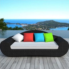 Canapé de jardin Véga couleur en résine noire