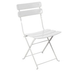 Chaise pliante à larges lattes Fun blanc