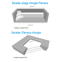 Esc int angle/manaus plage/4 marches lisses