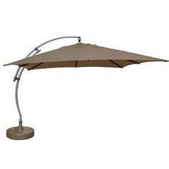 Parasol deporté carré Easy Sun 320 en toile Olefin taupe