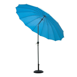 Parasol rond à mât droit Shanghai Bleu Pétrole Ø 270