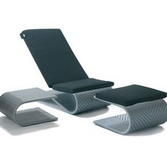 Fauteuil Equinoxe design de jardin noir en résine diamant gris argent