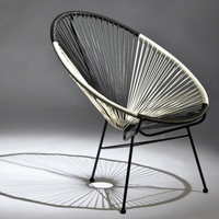 2 Fauteuils d'extérieur Ovaly - Blanc/Noir