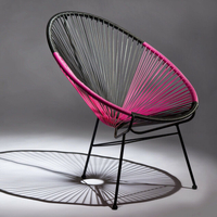 2 Fauteuils d'extérieur Ovaly - Fushia/Noir