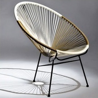 2 Fauteuils d'extérieur Ovaly - Blanc/Dorée