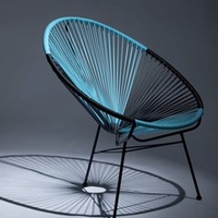 Fauteuil d'extérieur bleu/noir Ovaly x 2