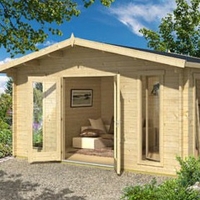 Abri de jardin en bois brut - Elgin - 16,53 m² - 44 mm