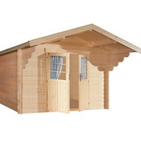 Abri en bois brut - Honey - Porte double - 7, 17 m² - 28 mm