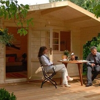 Abri en bois brut - Honey - Porte double - 7,01 m² - 44 mm