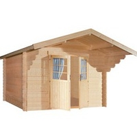Abri en bois brut - Nicaragua - Porte double - 8,64 m² - 28 mm