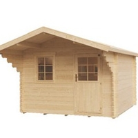 Abri de jardin en bois brut - Victoria - Porte simple - 9,92 m² - 44 mm