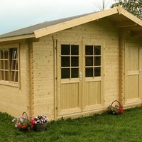 Abri de jardin en bois brut Borkum 2 - 11,20 m² - 40 mm