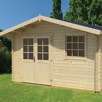 Abri de jardin en bois brut Cyprus 5E - 14.8 m² - 28 mm