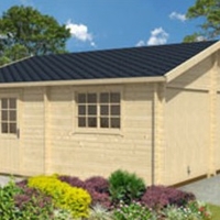 Garage en bois d'épicéa Falkland B