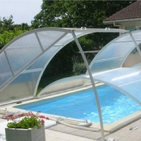 Abris piscine bas clair 6 m x 3 m à poser sur margelle