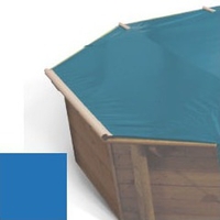 Bache à barres bleu pour piscine bois original 434 x 434