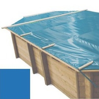 Bache à barres bleu pour piscine bois original 637 x 412