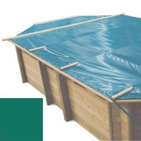 Bache à barres vert pour piscine bois original 637 x 412
