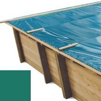 Bache à barres vert pour piscine bois original 800 x 400