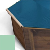 Bache a barres amande pour piscine bois Hexa Original 412 x 412