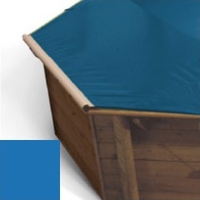 Bache a barres bleu pour piscine bois Hexa Original 412 x 412