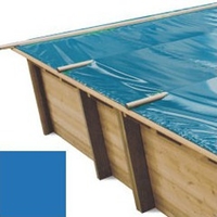 Bache à barres bleu pour piscine bois original 800 x 400