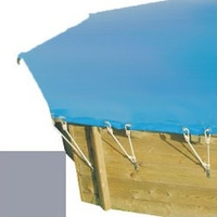 Bache hiver gris pour piscine bois original 537 x 537