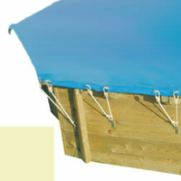Bâche hiver secur sable pour piscine bois original hexa 400 x 400